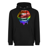 Black rainbow lips pride Heavyweight Hoodie - FaDigitalArtStudio
