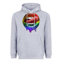 Heather Grey rainbow lips pride Heavyweight Hoodie - FaDigitalArtStudio