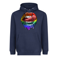 Navy rainbow lips pride Heavyweight Hoodie - FaDigitalArtStudio