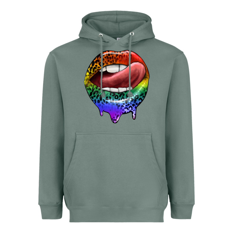 Rainbow Lips Pride Heavyweight Hoodie by FaDigitalArtStudio | Teevron