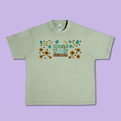 Teacher Of Tiny Humans Libbey Glass Urban Heavy Tee Designed By Bundleandbundleshop