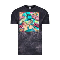 Cloud Black hand cream and nail tools with serape and glitter seamless pattern bbs Vintage Tee - BundleAndBundleShop