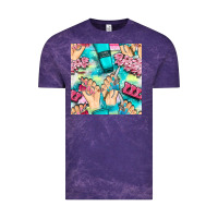 Cloud Purple hand cream and nail tools with serape and glitter seamless pattern bbs Vintage Tee - BundleAndBundleShop