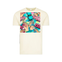 Vintage Arctic hand cream and nail tools with serape and glitter seamless pattern bbs Vintage Tee - BundleAndBundleShop
