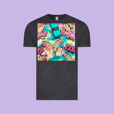 Hand Cream And Nail Tools With Serape And Glitter Seamless Pattern Bbs Vintage Tee Designed By Bundleandbundleshop