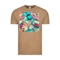 Vintage Coffee hand cream and nail tools with serape and glitter seamless pattern bbs Vintage Tee - BundleAndBundleShop
