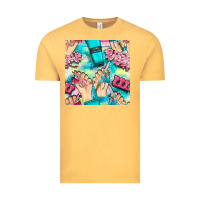 Vintage Mustard hand cream and nail tools with serape and glitter seamless pattern bbs Vintage Tee - BundleAndBundleShop