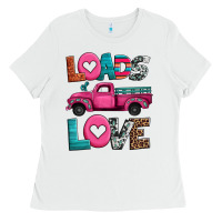 White loads of love valentine's day truck Ladies Tee - Jasminsmagicworld