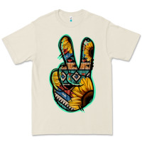 Bone Aztec Sunflower Peace Sign Premium Tee - Jasminsmagicworld