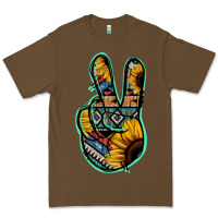 Cacao Aztec Sunflower Peace Sign Premium Tee - Jasminsmagicworld