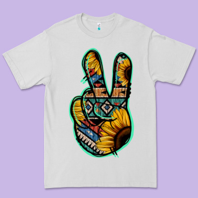 Aztec Sunflower Peace Sign Premium Tee Designed By Jasminsmagicworld