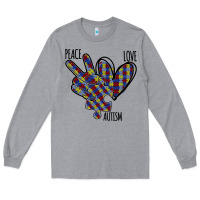 Heather Grey Peace Love Autism Long Sleeve Tee - Bettercallsaul