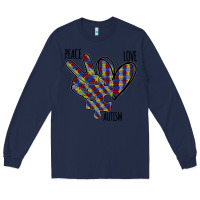 Navy Peace Love Autism Long Sleeve Tee - Bettercallsaul