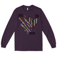 Plum Peace Love Autism Long Sleeve Tee - Bettercallsaul