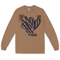 Toasted Coconut Peace Love Autism Long Sleeve Tee - Bettercallsaul