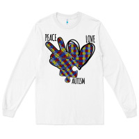 White Peace Love Autism Long Sleeve Tee - Bettercallsaul
