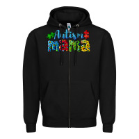 Black autism mama Zipper Hoodie - CowGirlArtShop