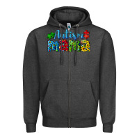 Charcoal Heather autism mama Zipper Hoodie - CowGirlArtShop