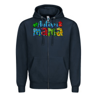 Navy autism mama Zipper Hoodie - CowGirlArtShop