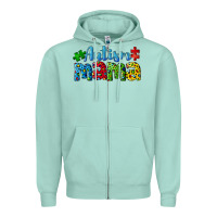 Seafoam autism mama Zipper Hoodie - CowGirlArtShop