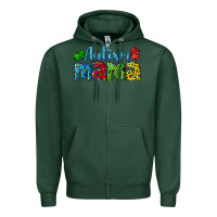 Sports Green autism mama Zipper Hoodie - CowGirlArtShop