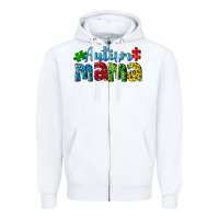 White autism mama Zipper Hoodie - CowGirlArtShop