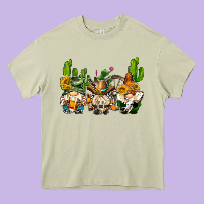Western Gnomes With Cactus Heavy Core Tee Designed By Adodesignshop