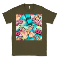 Army Green hand cream and nail tools with serape and glitter seamless pattern bbs Classic Tee - BundleAndBundleShop
