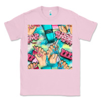 Bubblegum Pink hand cream and nail tools with serape and glitter seamless pattern bbs Classic Tee - BundleAndBundleShop