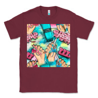 Burgundy hand cream and nail tools with serape and glitter seamless pattern bbs Classic Tee - BundleAndBundleShop