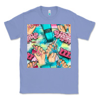 Colony Blue hand cream and nail tools with serape and glitter seamless pattern bbs Classic Tee - BundleAndBundleShop