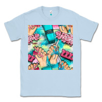 Dusty Blue hand cream and nail tools with serape and glitter seamless pattern bbs Classic Tee - BundleAndBundleShop