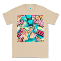 Mushroom hand cream and nail tools with serape and glitter seamless pattern bbs Classic Tee - BundleAndBundleShop