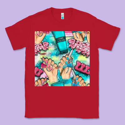 Hand Cream And Nail Tools With Serape And Glitter Seamless Pattern Bbs Classic Tee Designed By Bundleandbundleshop