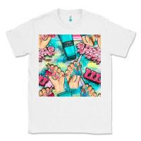 White hand cream and nail tools with serape and glitter seamless pattern bbs Classic Tee - BundleAndBundleShop