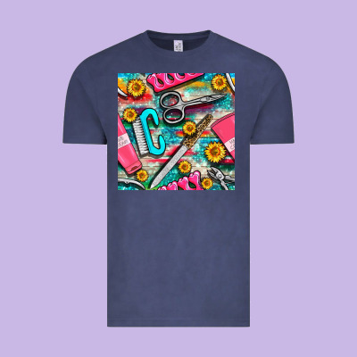 Nail Art Tools And Hand Cream With Serape And Turquoise Glitter Seamle Vintage Tee Designed By Bundleandbundleshop