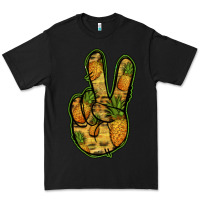 Black Pineapple Peace Sign Premium Tee - Jasminsmagicworld