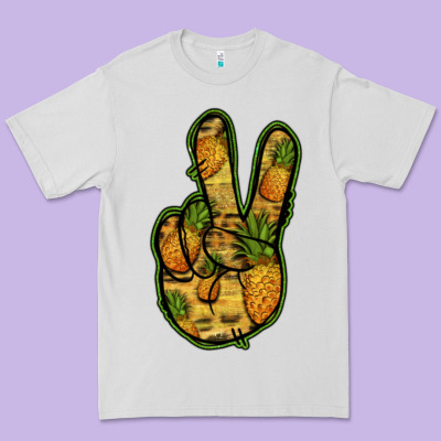 Pineapple Peace Sign Premium Tee Designed By Jasminsmagicworld