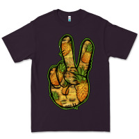 Plum Pineapple Peace Sign Premium Tee - Jasminsmagicworld