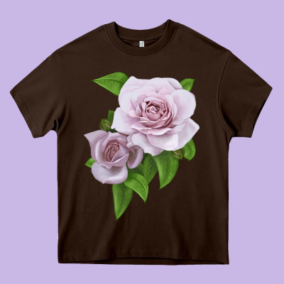 Silver Lining Rose Heavy Core Tee Designed By Lillyallendesigns