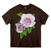 Chocolate Brown Silver Lining Rose Heavy Core Tee - LillyAllenDesigns