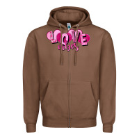 Chestnut Love vibes Valentine's Day Zipper Hoodie - HowdyJamesFarm