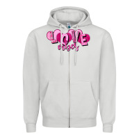 Dove Grey Love vibes Valentine's Day Zipper Hoodie - HowdyJamesFarm