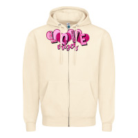 Sandshell Love vibes Valentine's Day Zipper Hoodie - HowdyJamesFarm