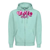 Seafoam Love vibes Valentine's Day Zipper Hoodie - HowdyJamesFarm