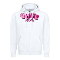 White Love vibes Valentine's Day Zipper Hoodie - HowdyJamesFarm