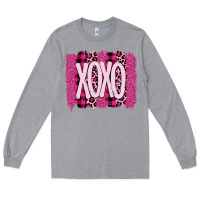 Heather Grey Love Xoxo Brushstrokes Valentines Long Sleeve Tee - Bettercallsaul
