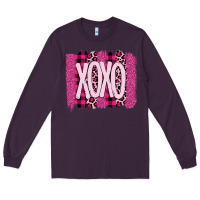 Plum Love Xoxo Brushstrokes Valentines Long Sleeve Tee - Bettercallsaul