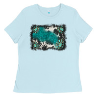 Baby Blue gemstones background Ladies Tee - BarkalooDesign