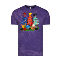 Cloud Purple Christmas With Ice Hockey Trees Vintage Tee - BundleAndBundleShop